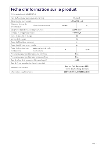 Hankook Ventus V12 Evo 2 Summer Radial Tire - 235/35R19 Y
