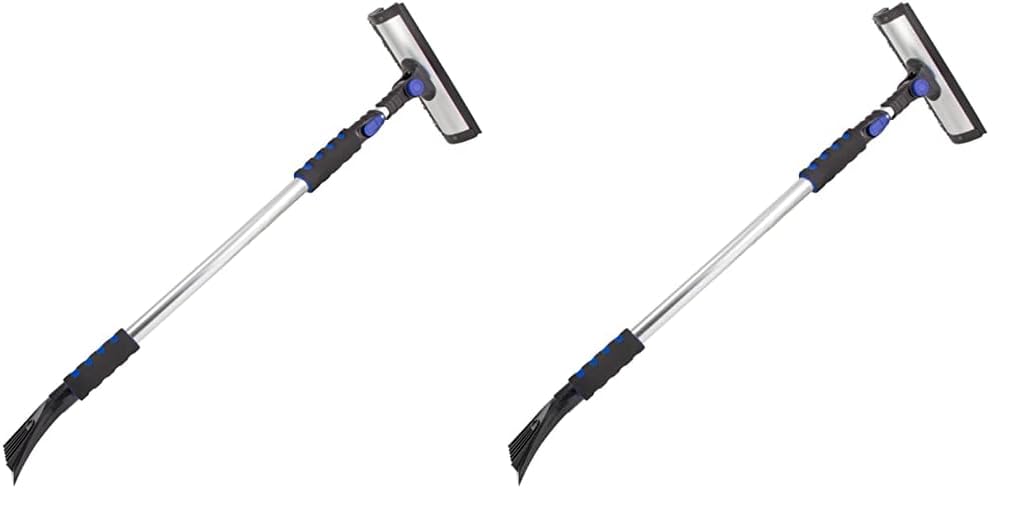 Subzero 80037 60'' Quick Lock Pivoting Head Snowbroom With Integrated Squeegee And Ice Scraper, Black (Pack Of 2)