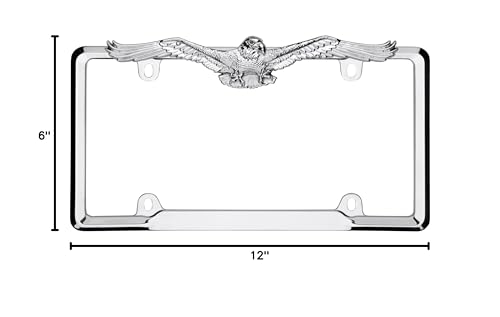 Cruiser Accessories 22330 Eagle License Plate Frame, Chrome,1 Frame