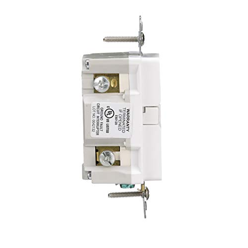 Eaton Trsgfa15W Aaron Hart 15A 125V Tamper Resistant Gfci Receptacle With Audible Alarm, White