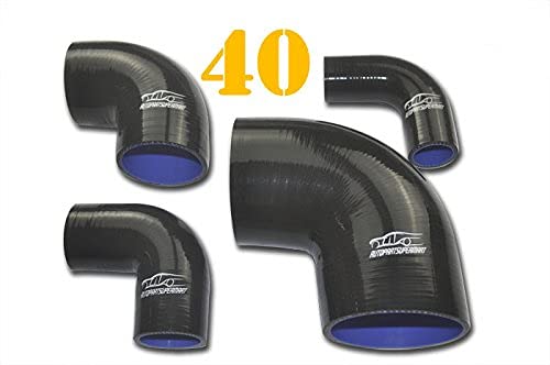 4-Ply Silicone 90 Degree Elbow Radiator Hose Joiner Pipe Black 40Mm 1.58'