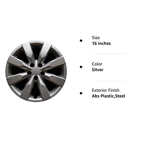 Premium Hubcap Replacement For Toyota Corolla 2014-2016, 16-Inch Replica Wheel Cover (1 Piece)