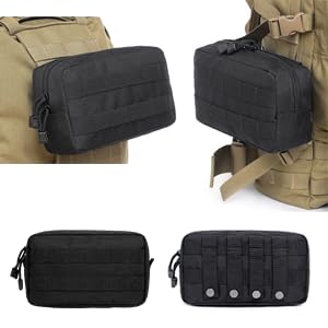Meautele 6 Pack Tactical Molle Automotive Seat Back Organizer Tactical Vehicle Panel Organizer With 5 Detachable Molle Pouch For