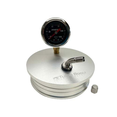 4'' Inch Boost Leak Tester End Cap With 15 Psi Boost Gauge And Tbolt Clamp - 6061 Alum