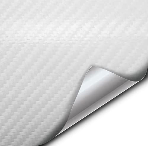 Vvivid Xpo White Carbon Fiber Car Wrap Vinyl Roll With Air Release Technology (1Ft X 5Ft)