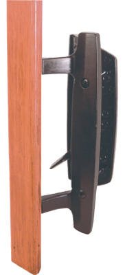 Prime-Line Wood/Brown Metal Outdoor Patio Door Handle Set