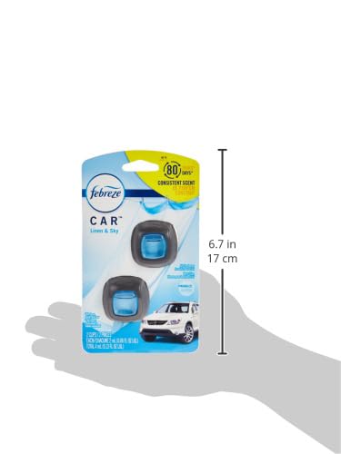 Febreze Car Air Freshener Vent Clip, Linen & Sky, 1 Count