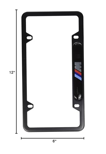 Bmw Black Stainless Steel License Frame With M Logo