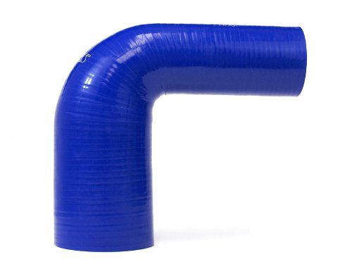 Hps Htser90-100-138-Blue Silicone High Temperature 4-Ply Reinforced 90 Degree Elbow Reducer Coupler Hose, 75 Psi Maximum Pressur