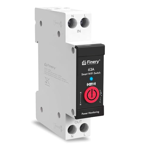Finery 63A Wifi Smart Switch With Power Monitoring For Ev Charger, Ac, Geyser, Water Pump, Room Heater Heavy Duty  Timer, Sched
