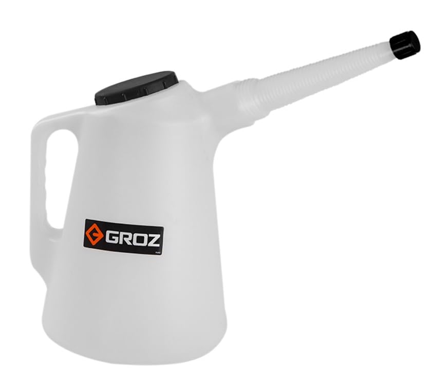 Groz 6-Liter High Density Graduated Measuring Container | Flexible Spout (41881)
