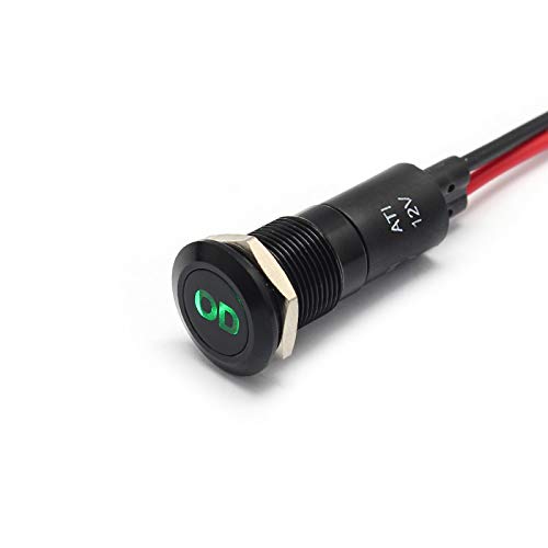 Alpinetech PLB12MS 12mm 1/2 12V LED Metal Signal Indicator Pilot Dash Light (Overdrive)