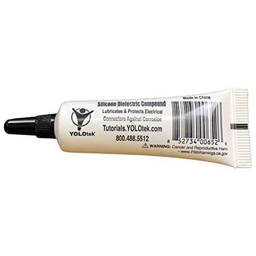 Silicone Dielectric Grease Automotive/Marine 10G By Yolotek Veteran Owned. Silicone Grease For Electronics, Spark Plugs & Battery Terminals Silicone Lube. Protects Electrical Connectors. Grease Tube