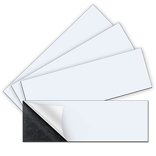 4Pcs 12'' X 4'' Bumper Sticker Magnets, Flexible Magnetic Bumper Sticker Sheet With Self Adhesive, Turn Any Decal Into A Magnet