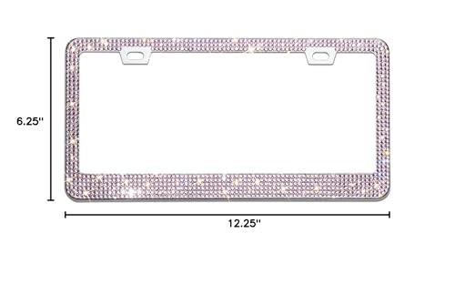Bling Rhinestone License Plate Frame For Women 2Pc,Diamond Sparkly License Plate Frames Stainless Steel Frames  Over 1200 Pcs Fi