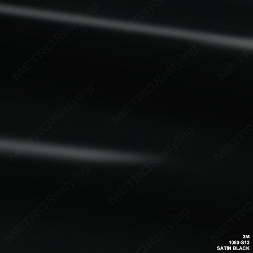 3M 2080 S12 Satin Black 5Ft X 2Ft (10 Sq/Ft) Car Wrap Vinyl Film