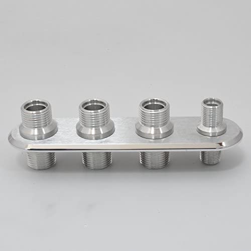 4-Port Billet Aluminum Firewall Heater & A/C Bulkhead Clear Anodized In-Line