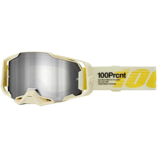 100% Armega Goggles - Eyewear For Dirt Bikes, Motocross, Motorcycle, & Bike Sports - Durable Mountain Biking Goggles - 91, Mirro