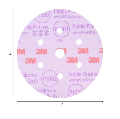 3M 30371 Hookit Purple 3'' P600 Grit Finishing Film Disc