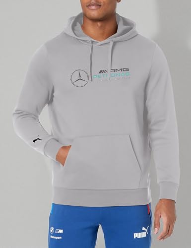 PUMA Men's AMG-Petronas Formula 1 Essentials Fleece Hoodie, Mercedes Team Silver, XX-Large