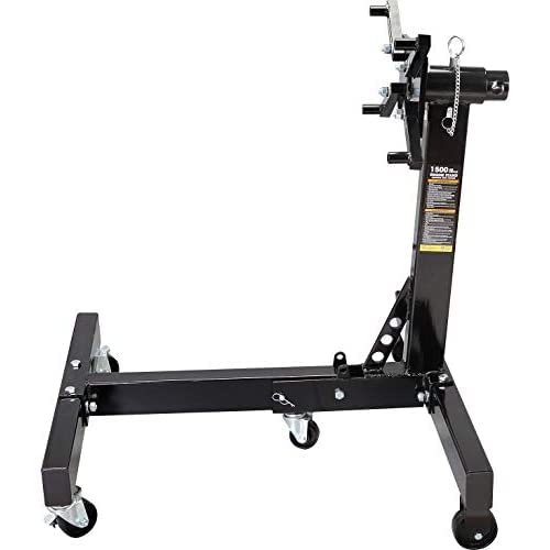 Big Red At26801Br Steel Rotating Wheeled Engine Stand With 360 Degree Adjustable Rotating Head And Folding Frame: 3/4 Ton (1,500 Lb) Capacity, Black