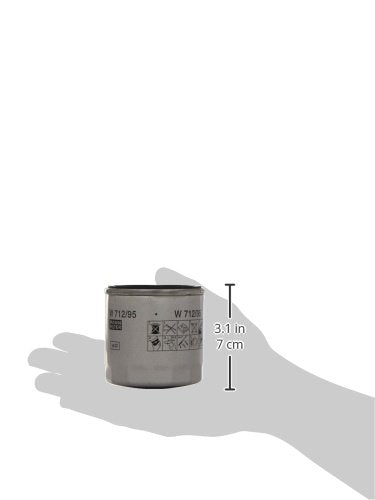 MANN-FILTER W 712/95 Oil Filter - Spin On, Steel, Silver Gray