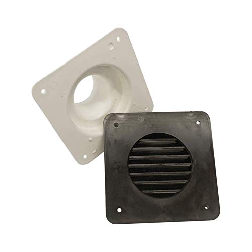 A.A Battery Box Vent System - Black - Louver Cover and Cone Plate - RV's, Campers, Trailers, Motorhome Repair (Complete Vent Sys