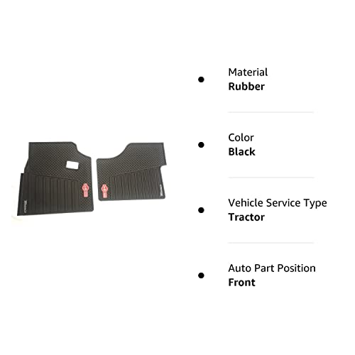 Kenworth Oem T680 Black Rubber Floor Mats W/Red Logo Fits 2013-2022 - All-Weather/Terrain