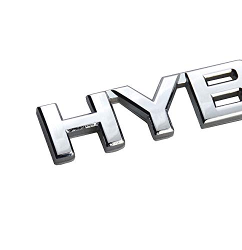 Embroom Hybrid Emblem Fender 3D Metal Badge Decal Replacement For Universal Car (Blue Chrome)