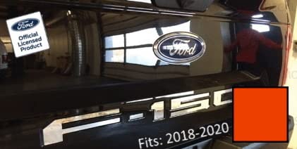 Decal Mods Tailgate Insert Decals Letters Inlays Indent Stickers (Thin) For Ford F150 (2018-2020) (Orange) - Co