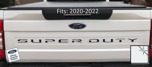 Decal Mods Super Duty Tailgate Letter Inserts Overlays Decals Stickers (Thin) For Ford (2020-2022) F250 F350 F450 (White Reflect