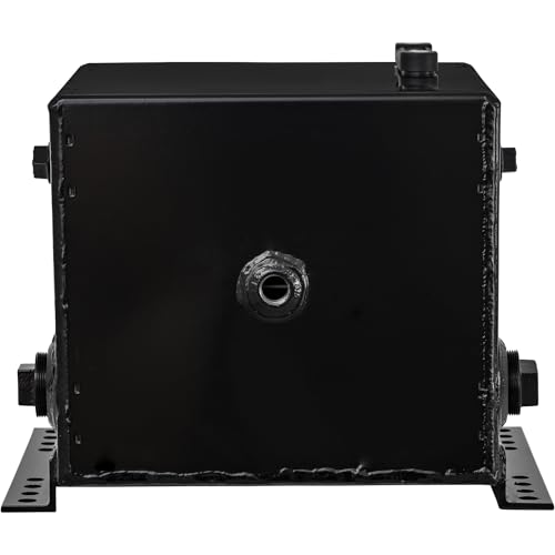 Buyers Products Smr15S 15 Gallon Side Mount Steel Hydraulic Reservoir, Black Powdercoat, Magnetic Drain Plug And Temperature Sight Gauge, Truck Hydraulic Accessories