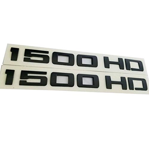 Aimoll 2Pcs 1500Hd 1500 Hd Nameplates Emblems,3D Decal Badges Glossy For Gm Silverado Sierra (Black)
