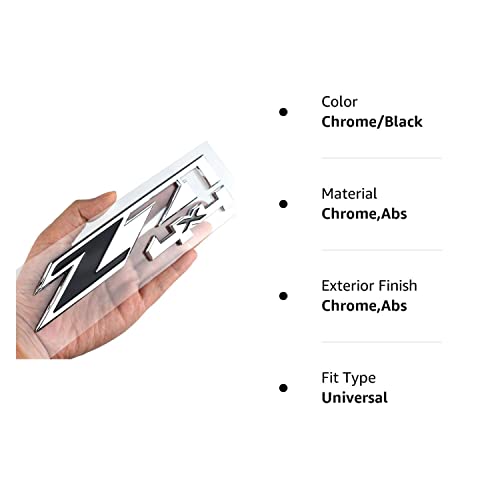 2 Pack Z71 4X4 Emblems Badges Compatible For Gmc Chevy Silverado Sierra Tahoe Suburban 1500 2500Hd 3500Hd Decal (Chrome/Black)