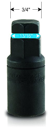 Gorilla Automotive Acorn Chrome Wheel Lock, 12mm x 1.50, Pack of 4, Black and Silver, Model 71631X