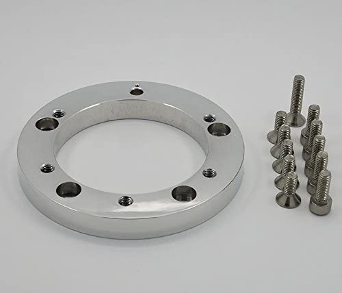 3/8' Steering Wheel Hub Adapter Conversion Spacer Polished for 6 Hole Steering Wheel to 5 Hole Adapter