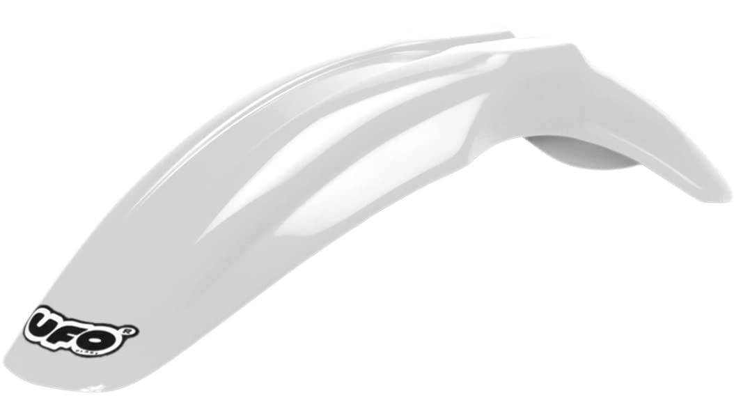 UFO Plastic Universal Supermoto Front Fender - Design 1 - White , Color: White