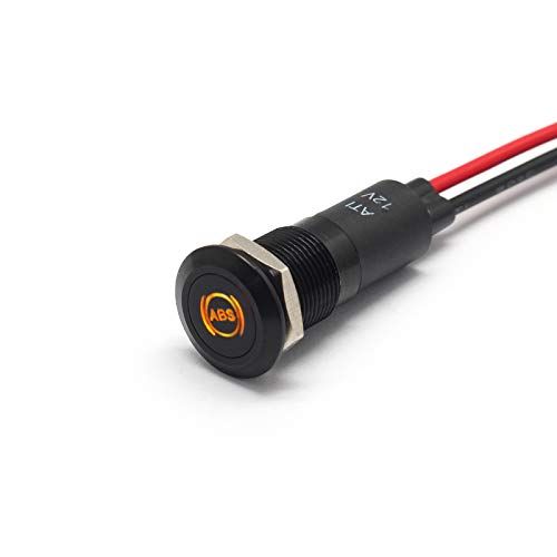 Alpinetech PLB12MS 12mm 1/2 12V LED Metal Signal Indicator Pilot Dash Light (Oil Pressure Low)