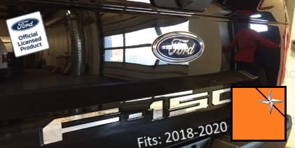 Decal Mods Tailgate Insert Decals Letters Inlays Indent Stickers (Thin) For Ford F150 (2018-2020) Orange Reflective (Reflects Or
