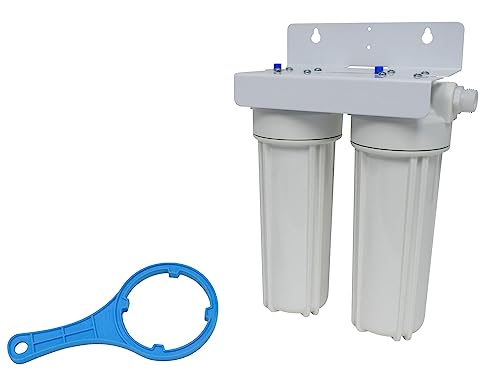 Valterra A01-1139 Exterior Filter System, Dual Housing With Sediment Pre-Filter, Advanced Carbon Block Cartridge, Wall Bracket And Wrench