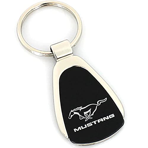 Au-Tomotive Gold, Inc. Tear Drop Key Chain For Ford Mustang (Black)