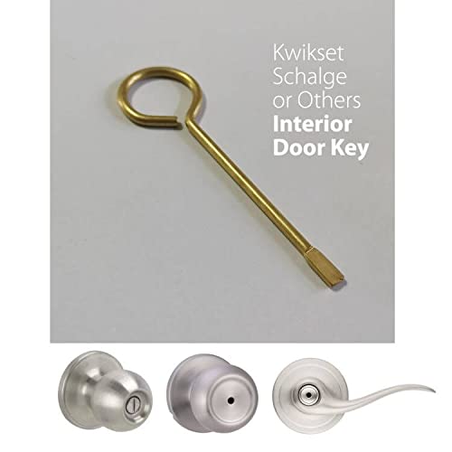CF Living 8 Pack Interior Door Key for Bedroom & Bathroom Emergency Privacy Locks - Compatible Key Pin Set