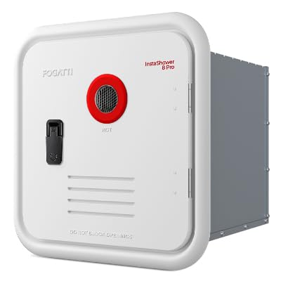 Fogatti Rv Tankless Water Heater, Instashower 8 Pro, Gen 2, With Mixing Tank, 15X15 Inches White Door And Remote Controller, Dc