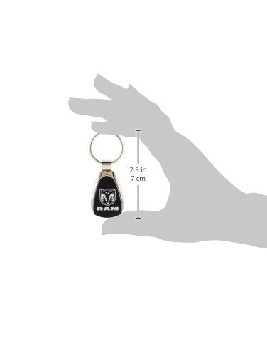 Au-Tomotive Gold Tear Drop Metal Key Ring For Dodge Ram (Black)