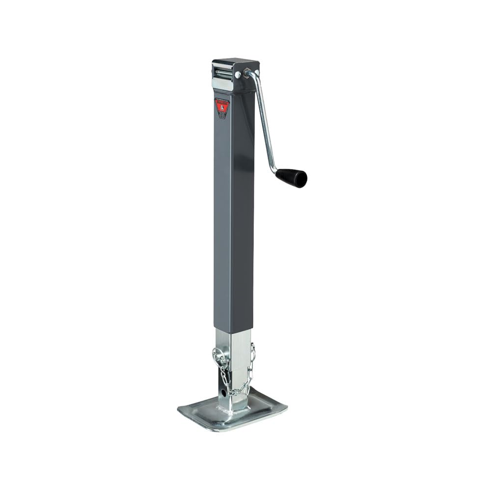 Bulldog 190754 Square Trailer Jack, No Mount, 8,000 Lbs. Support Capacity, Sidewind, Weld-On, 15 Inch Travel