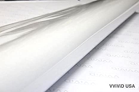 Vvivid White High Gloss Realistic Paint-Like Microfinish Vinyl Wrap Roll With Air Release Technology (50Ft X 5Ft (With Tool Kit)