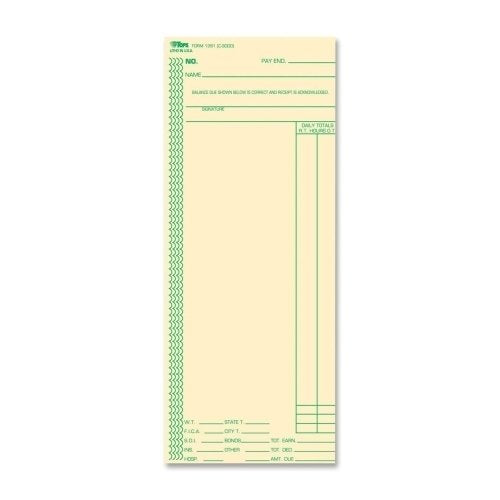 Acroprint, Amano, Cincinnati, Lathem Time Card, Weekly, 3-3/8 X 8-1/4,