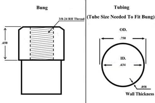 Jeremywell 3/8-24 Rh + Lh Threaded Weld-In Bung Set Fits 0.058 Wall Tube Heim Joints
