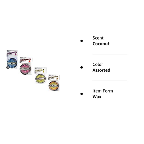 Sex Wax Air Freshener 4-Pack - Coconut, Grape, Pineapple, Strawberry - Assorted Scents - 3" Size