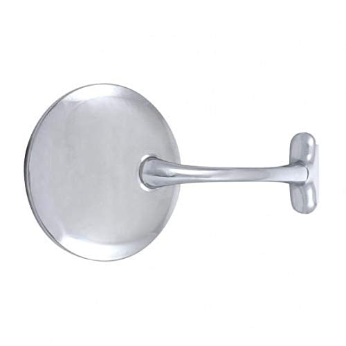 United Pacific C5007 Polished Stainless Steel 4-Inch Round Classic Style Door Edge Mirror, Adjustable Bracket - One Mirror